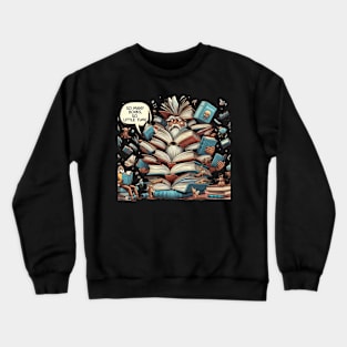 Drowning in Knowledge -  So Many Books So Little Time Crewneck Sweatshirt